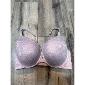 Victorias Secret 34DD Light Lilac Purple Lace Push-Up Bra With Adjustable Straps